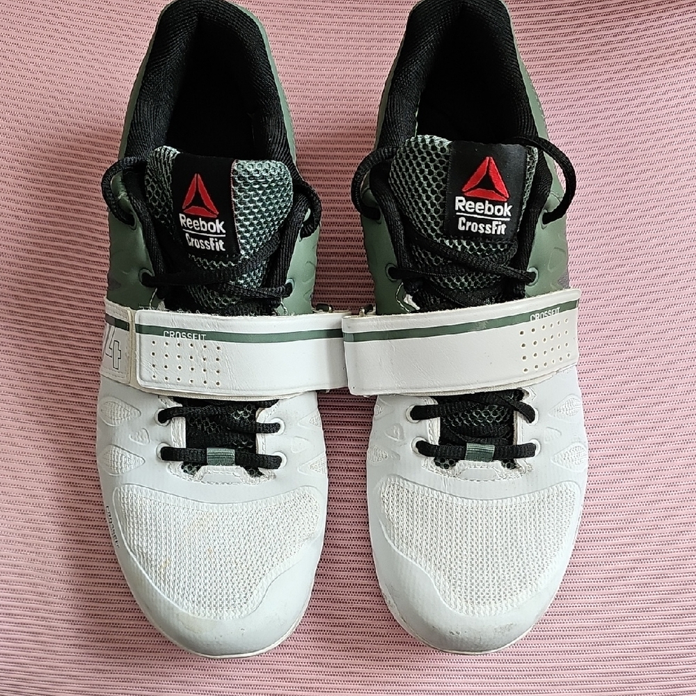 Reebok CrossFit White and Dark Green Athletic Shoes